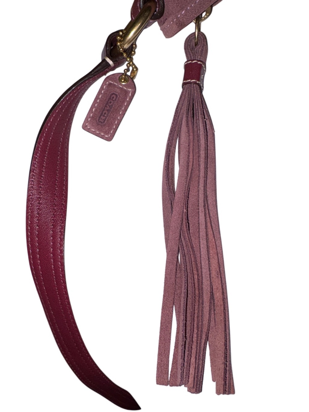 Coach Vintage 2005 Soho Suede Swing Pack in Dusty Rose with Burgundy Strap - Picture 9 of 10